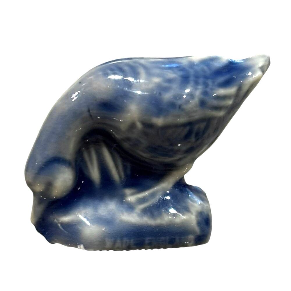 Vintage Wade of England Wade Whimsies Blue Porcelain Goose Mini Figurine